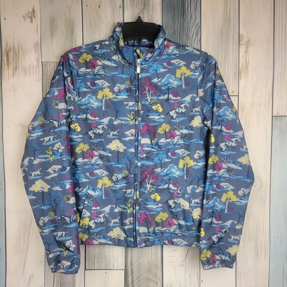 Ariat Girls' Laurel Hunt Insulated Jacket Equastrian Horse Print Blue Size L 12